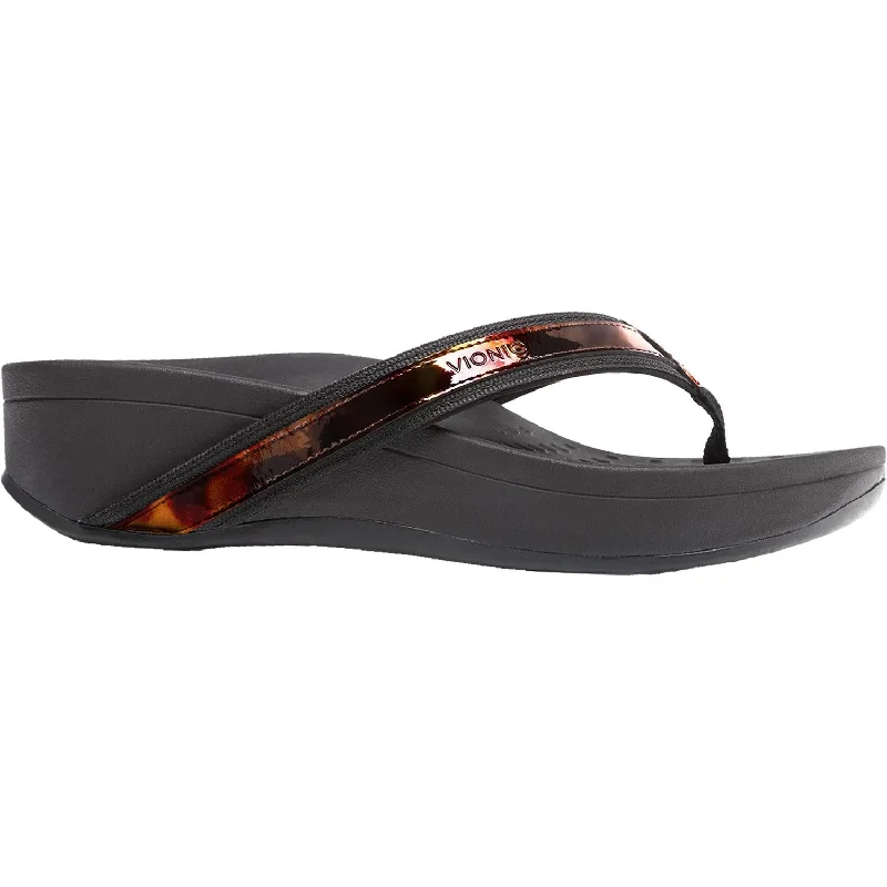 Women's Vionic High Tide Tortoise Black Fabric/Leather Skateboarding Sneaker Style  