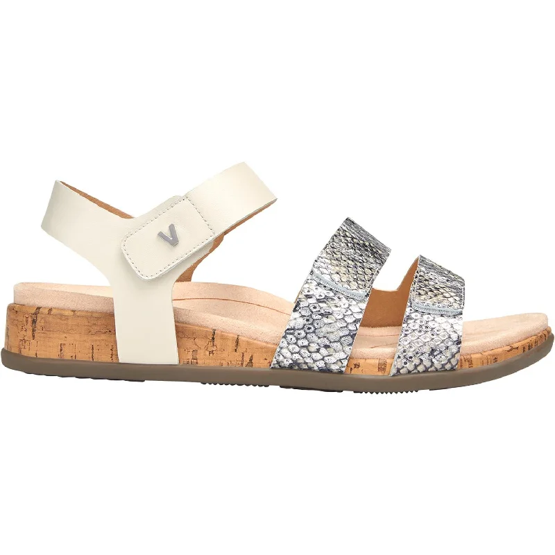 Women's Vionic Colleen Cream Boa Metallic Leather Paisley Print Shoe Design  