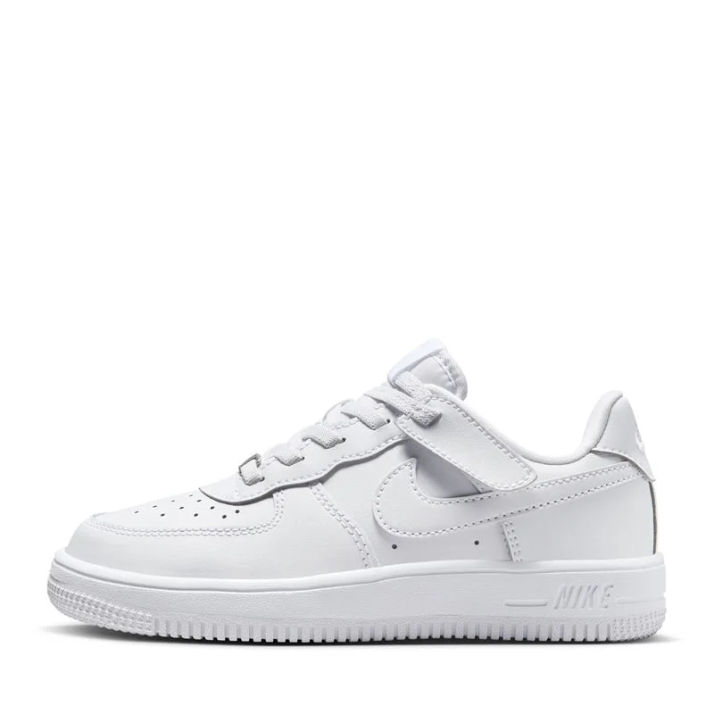 Nike Force 1 Low EasyOn (PS) - White/White Leather Driving Shoe Style  