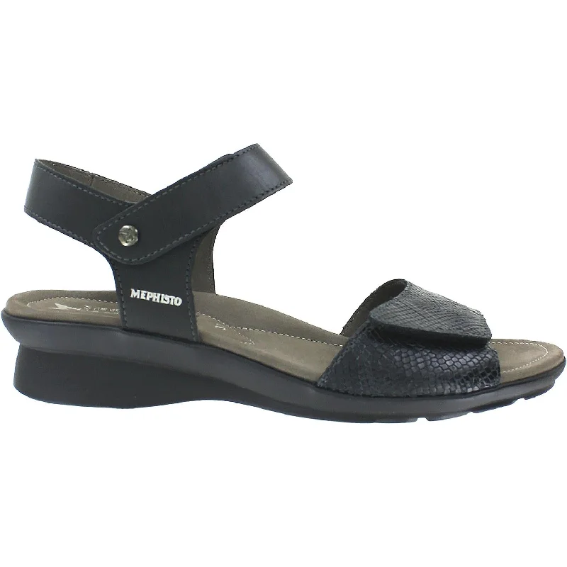 Women's Mephisto Pattie Black Leather Sustainable Shoe Design  
