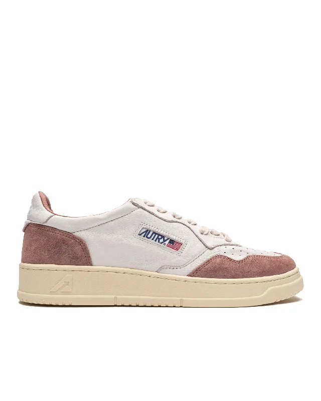 Medalist Goat Suede White/Nude Loose - Fit Slipper Style  
