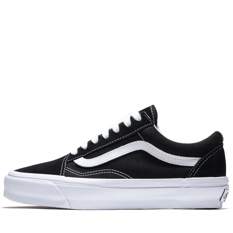 Vans Old Skool 36 LX - Black/White Metallic Trim Shoe Design  