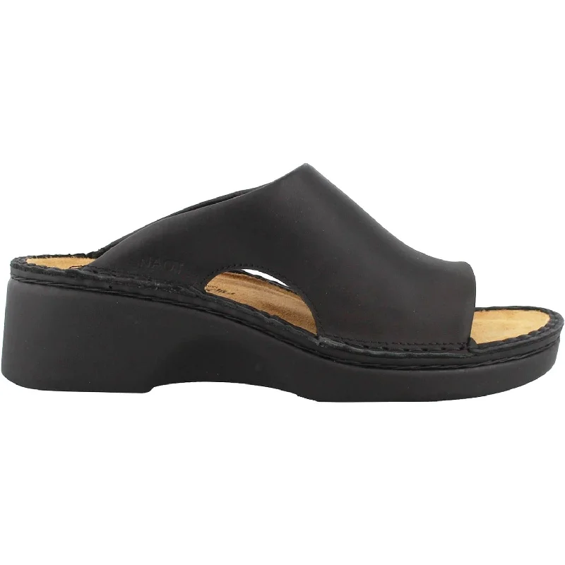 Women's Naot Rome Black Matte Leather Tailored Oxford Style 