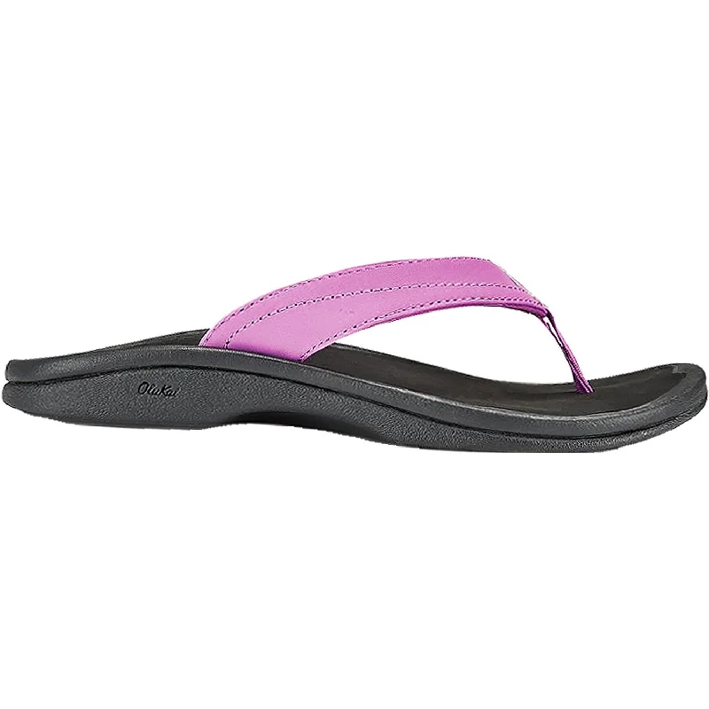 Women's OluKai Ohana Iris Orchid/Black Synthetic Retro Plimsoll Style  