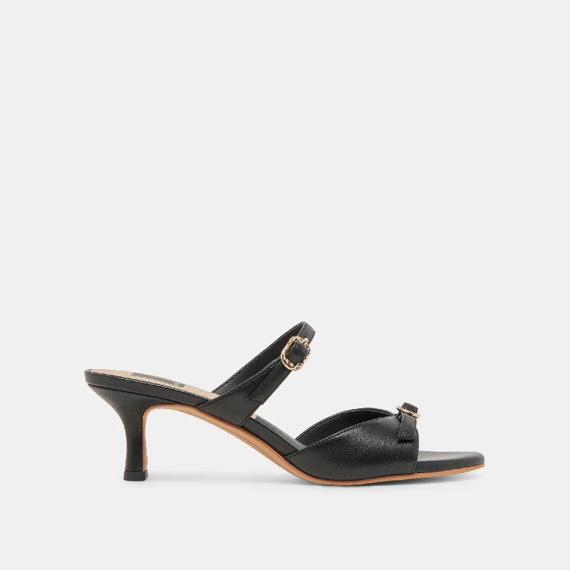 LORALI HEELS BLACK LEATHER Aesthetic  
