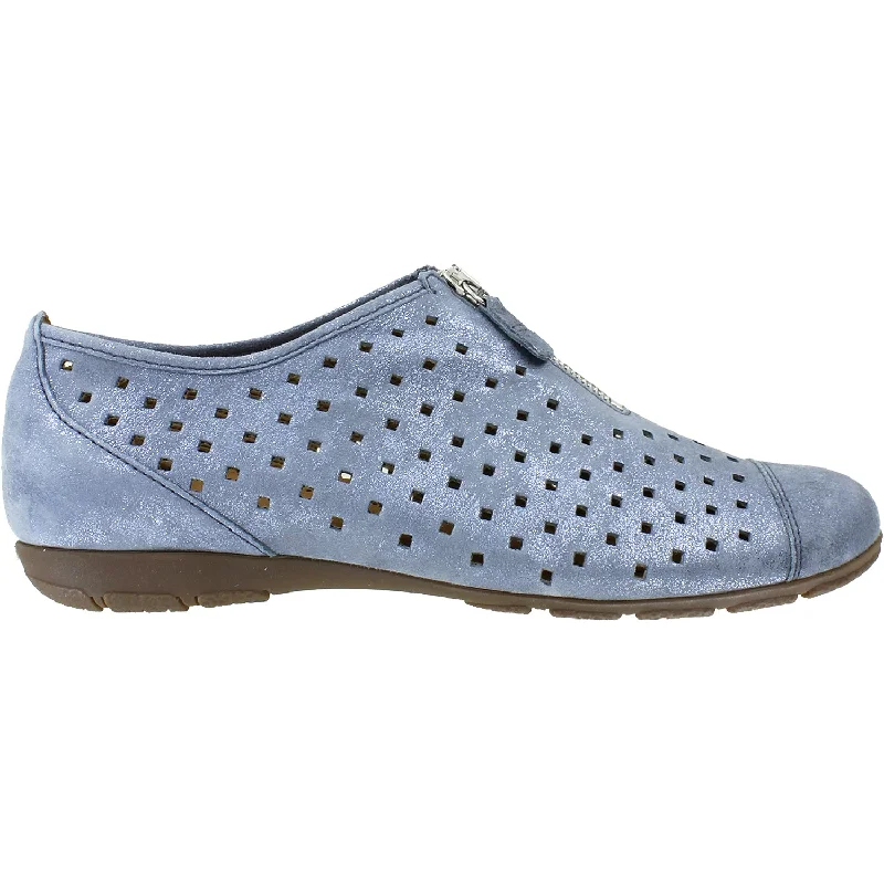 Women's Gabor 64.164.66 Aquamarine Nubuck Single - Buckle Monk Look  