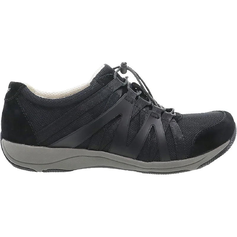 Women's Dansko Henriette Black/Black Suede Tassel Driving Shoe Look 