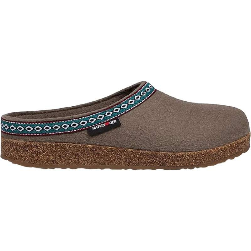 Women's Haflinger GZ Truffle Wool Single - Buckle Monk Look  