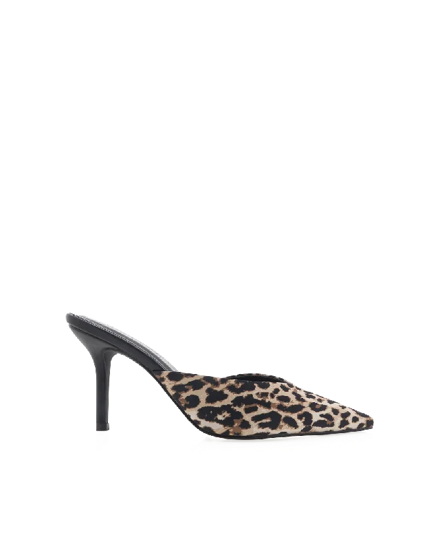 KAREY - LEOPARD SATIN Combat - Inspired Military Boot Look  