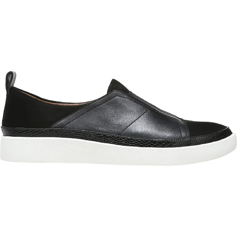 Women's Vionic Zinah Black Leather/Nubuck Open - Lacing Derby Look  