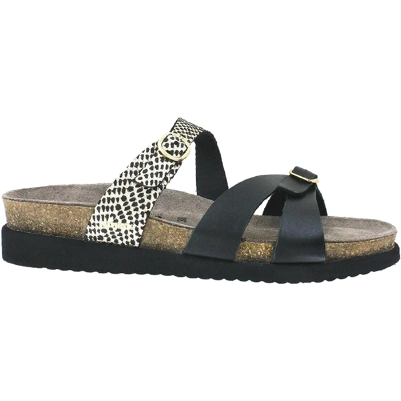 Women's Mephisto Hannel Black Cuba/Waxy Leather Beaded Moccasin Design 