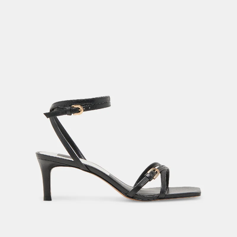 BAMBY HEELS BLACK LEATHER Mod Oxford Design  
