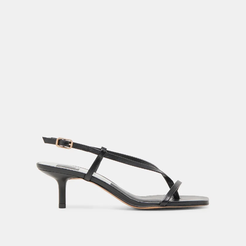 LAURY HEELS BLACK LEATHER Skateboarding Sneaker Style  