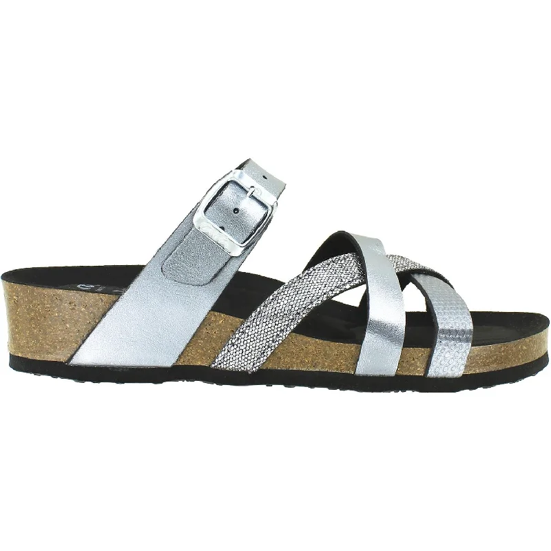 Women's Ara Shoes Beth Anthracite Glitter/Lamina Synthetic Buckle -