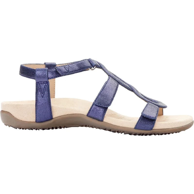 Women's Vionic Jodie Navy Synthetic Checkered Shoe Pattern Look  