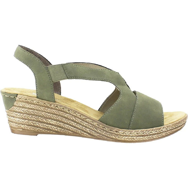 Women's Rieker 62429-54 Fanni 29 Forest Green Synthetic Hemp - Material Shoe Style  