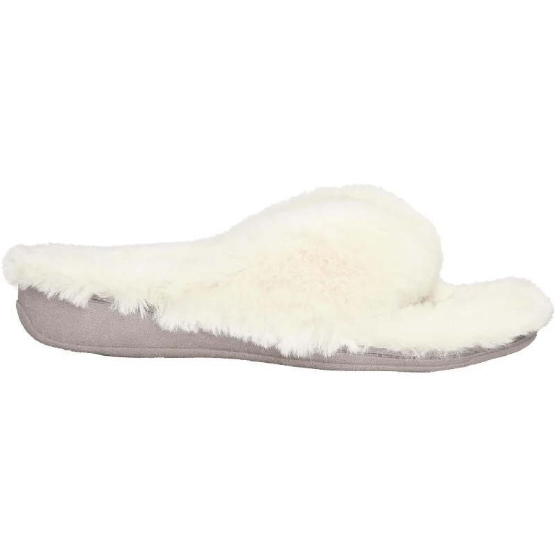 Women's Vionic Gracie Plush Ivory Faux Fur Elastic - Sided Chelsea Look  