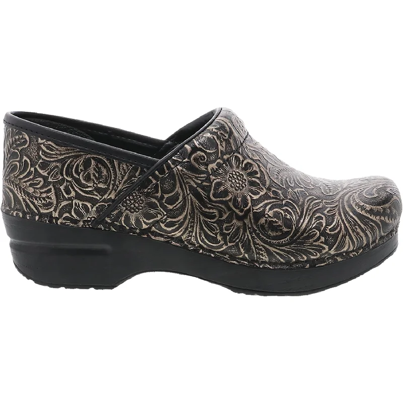 Women's Dansko Professional Black Antique Tooled Leather Glow - in - the - Dark Shoe Design  