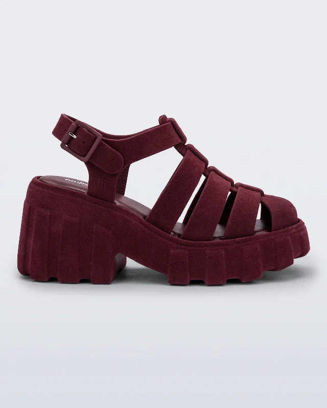 Megan Platform in Red Velvet from Melissa Blue Coast Loafer Aesthetic 