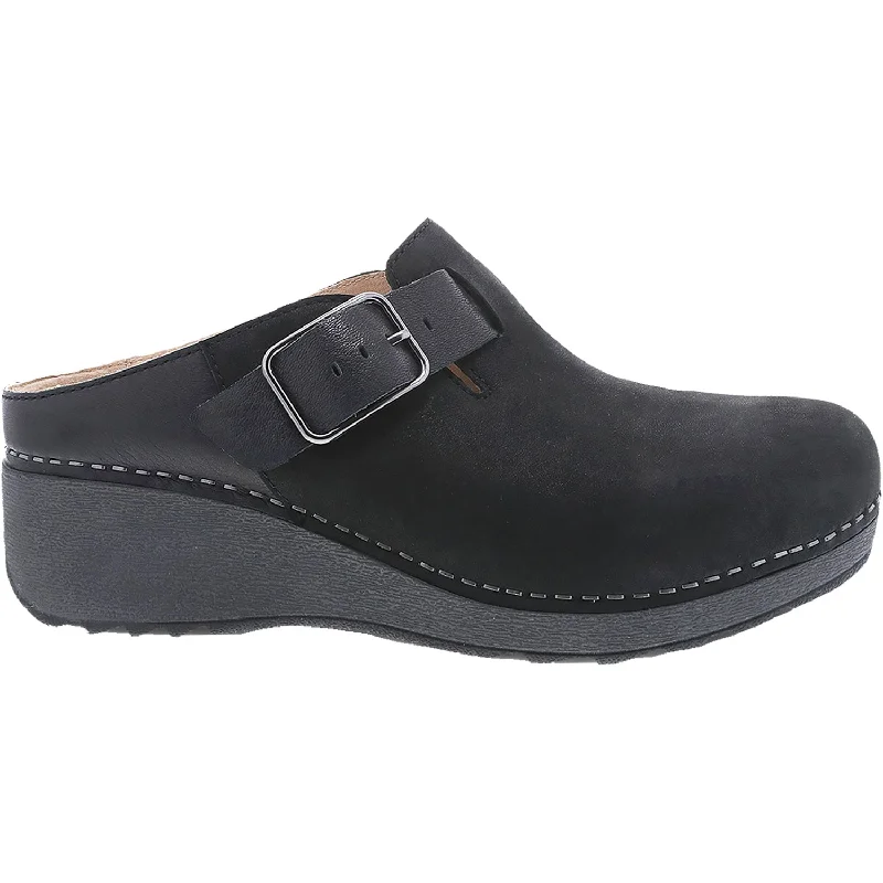 Women's Dansko Caia Black Milled Nubuck Rubber - Sole Plimsoll Look  