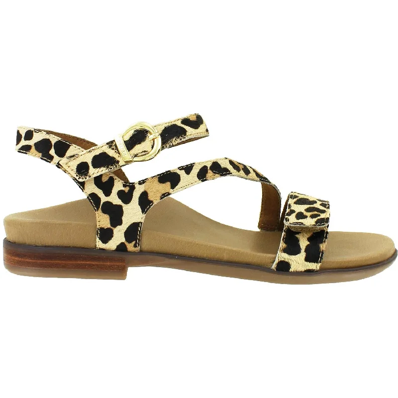 Women's Aetrex Tia Leopard Calf-Hair Metallic Trim Shoe Design  