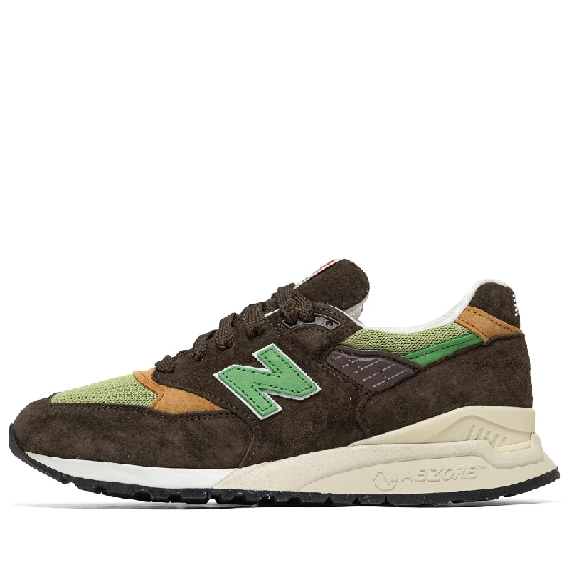 New Balance Made in USA 998 - Rich Earth/Chive Embroidered Cowboy Boot Design  