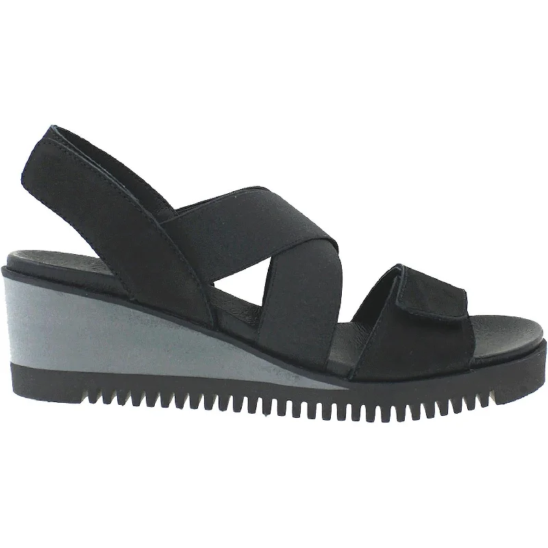 Women's Sabrinas Albany 87014 Black Nubuck Art Deco - Inspired Shoe Look  