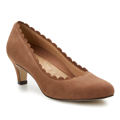 Janie Pump: Warm Taupe Suede I Walking Cradle Smart - Shoe Functionality Style  