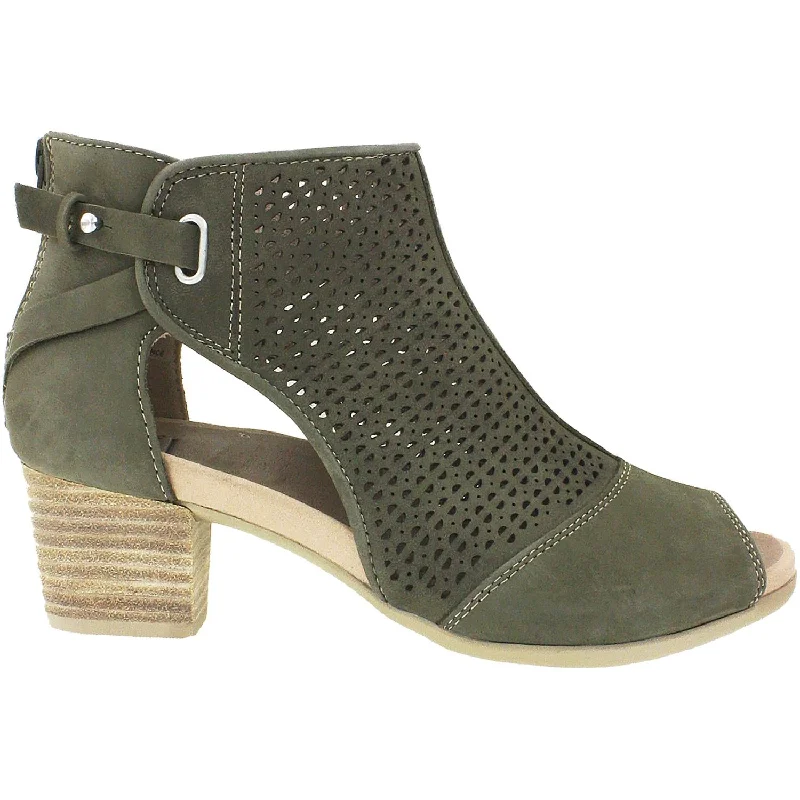 Women's Earth Sahara Dark Olive Suede Rubber - Sole Plimsoll Look  