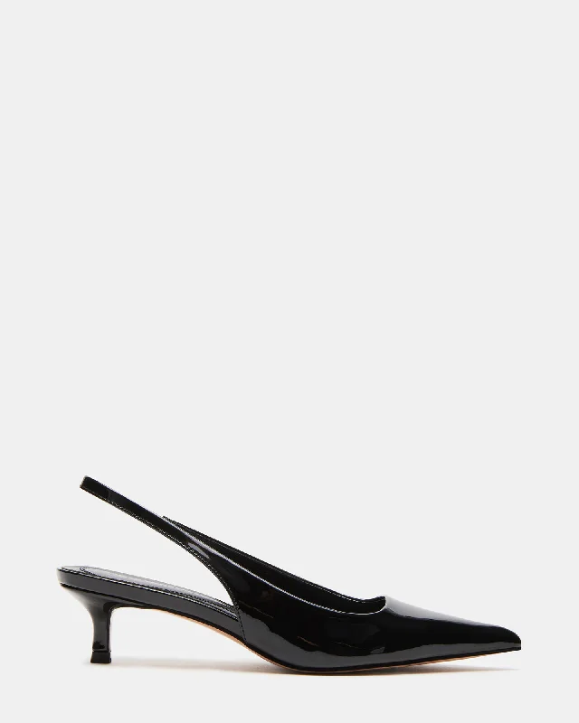 KITTIE BLACK PATENT Combat - Inspired Military Boot Look  