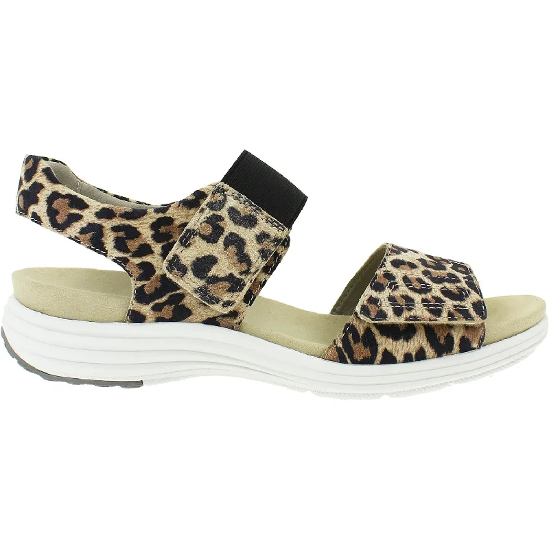 Women's Aravon Beaumont Two Strap Leopard Print Leather Artisan - Crafted Loafer Style  
