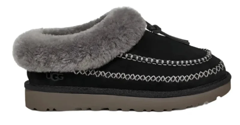 WOMEN'S UGG TASMAN ALPINE | BLACK Memory - Foam Slipper Look  
