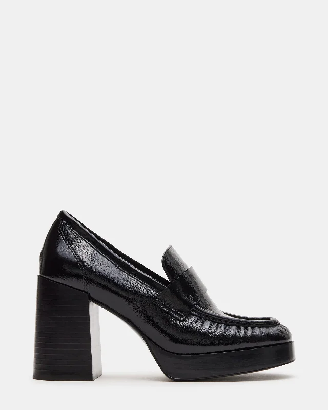 MUNDAY BLACK LEATHER Checkered Shoe Pattern Look  