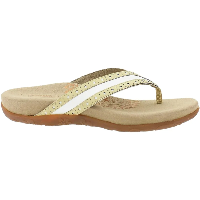 Women's Aetrex Kim Cream Leather Artisan - Crafted Loafer Style  