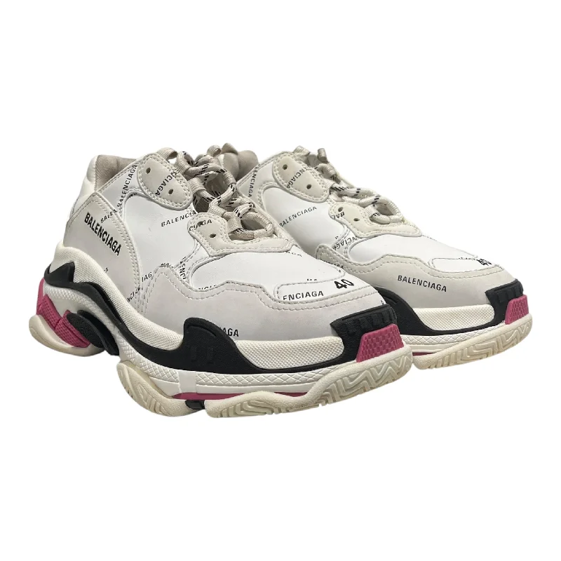 BALENCIAGA/Low-Sneakers/EU 40/All Over Print/Leather/WHT/ Inflatable Shoe Look 