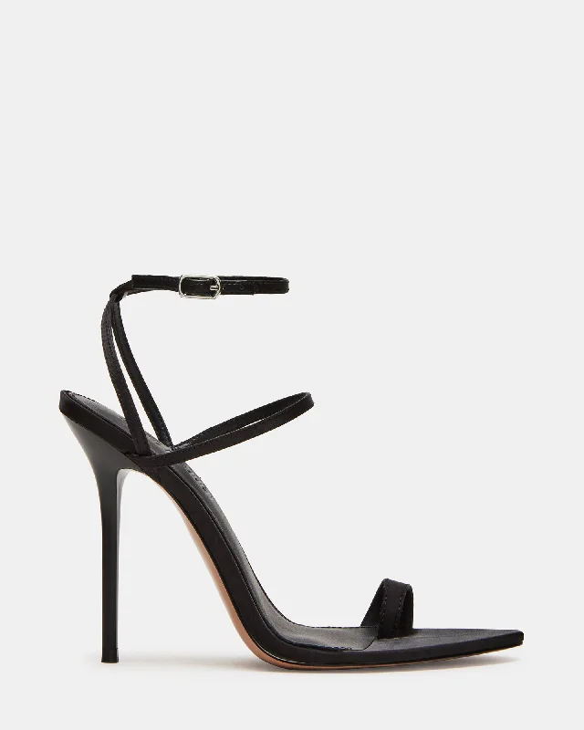 SCORPIO BLACK SATIN Metallic Trim Shoe Design  