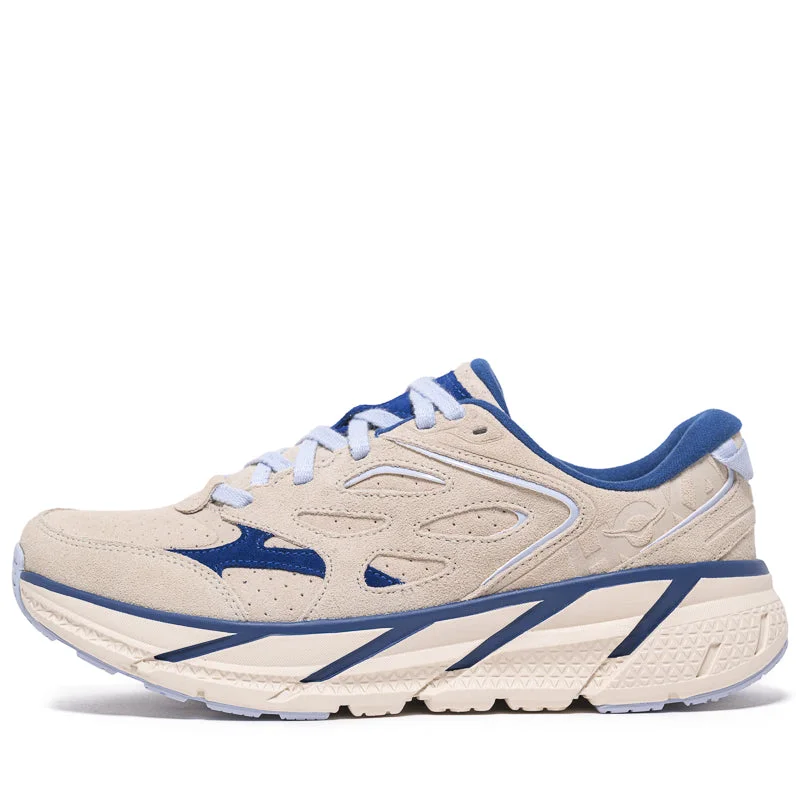 Hoka Clifton L Suede - Oat Milk/Bellwether Blue Camouflage Print Boot Style  