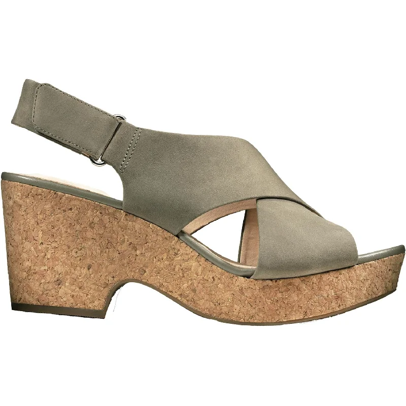 Women's Clarks Maritsa Lara Sage Suede Combat - Inspired Military Boot Look  