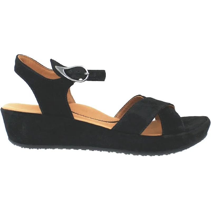 Women's L'Amour Des Pieds Casimiro Black Kid Suede Inflatable Shoe Look 