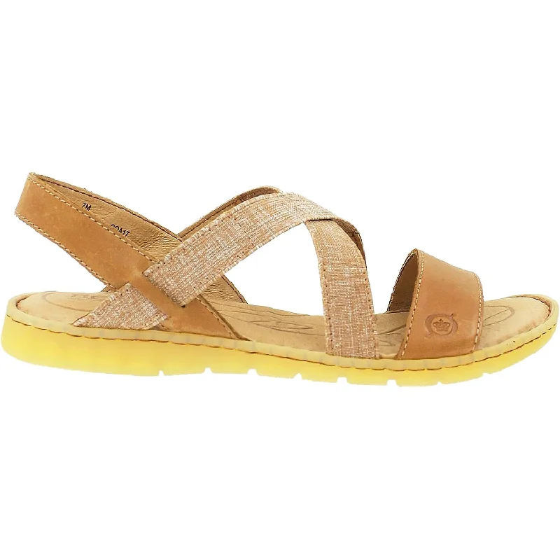 Women's Born Atiana Light Brown Leather Two - Tone Shoe Design  