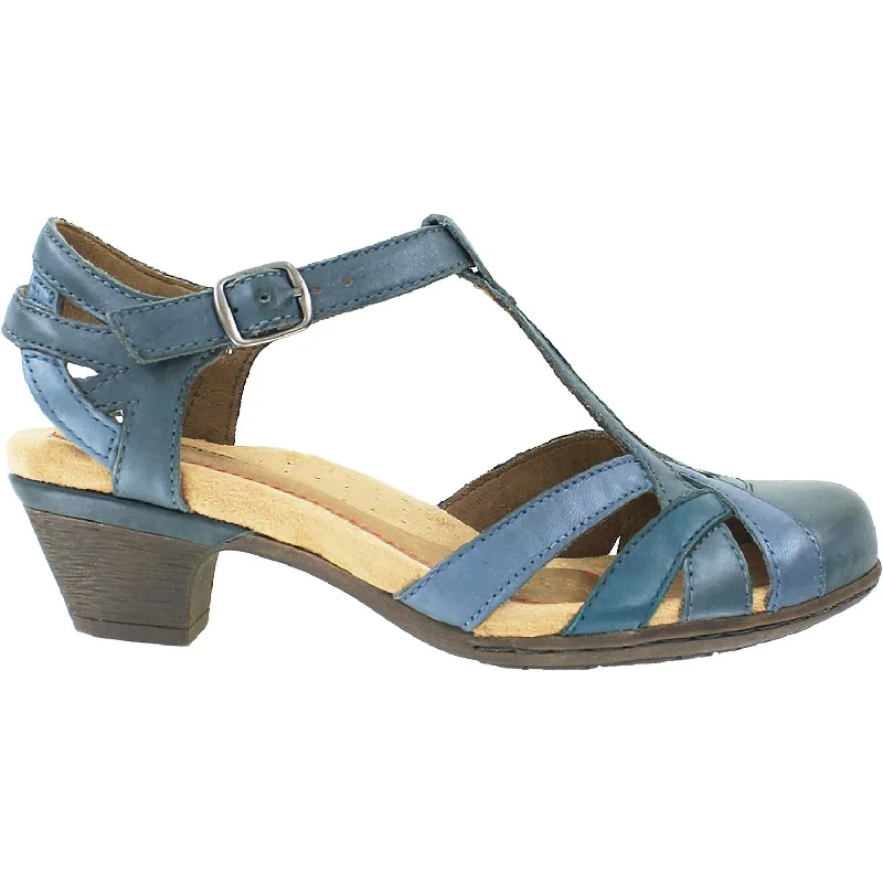 Women's Rockport Cobb Hill Aubrey Blue Multi Leather Quick - Dry Hiking Shoe Style   