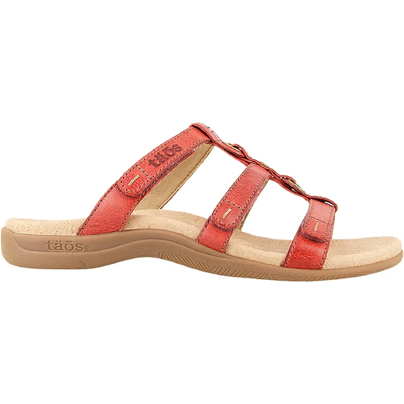 Women's Taos Nifty Red Leather Ivy League Loafer Look 