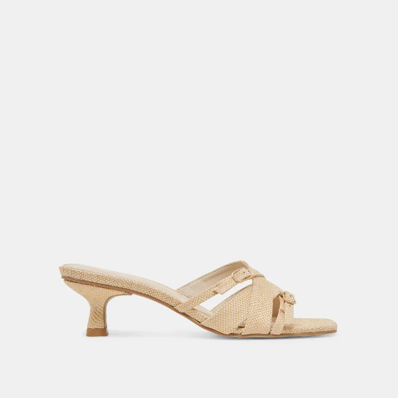BRYANT HEELS NATURAL WOVEN RAFFIA Hip - Hop Sneaker Style  