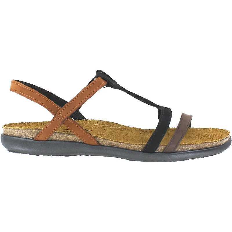 Women's Naot Judith Coffee Bean/Black/Hawaiian Brown Nubuck Patchwork Shoe Aesthetic  
