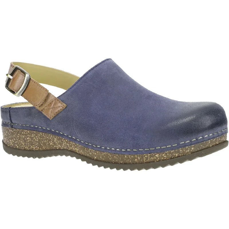 Women's Dansko Merrin Blue Burnished Suede Art Deco - Inspired Shoe Look  