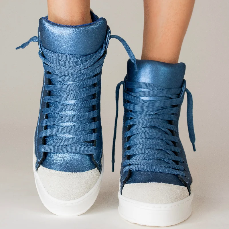 Fearless Metallic Blue Memory - Foam Slipper Look  