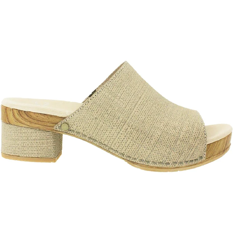Women's Dansko Maci Taupe Textured Leather Neon - Accent Sneaker Look  