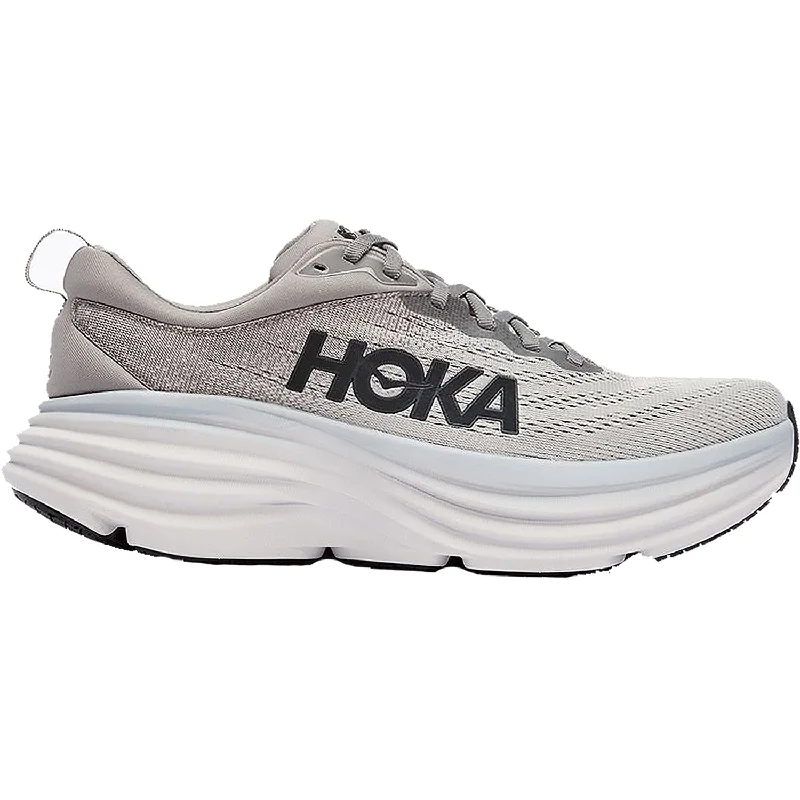 Men's Hoka Bondi 8 Sharkskin/Harbor Mist Mesh Suede Desert Boot 