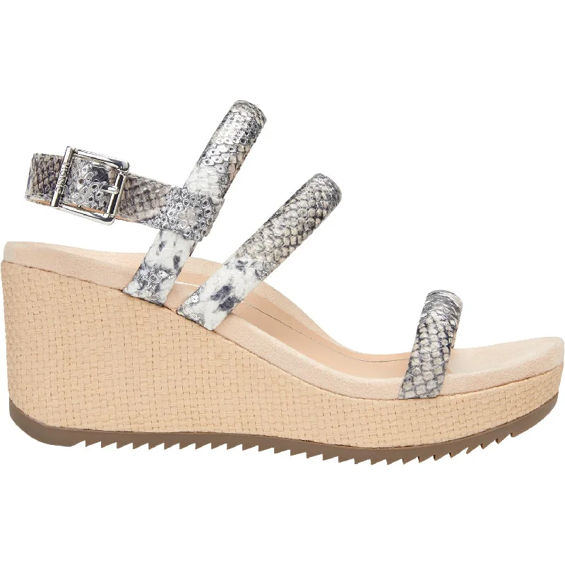 Women's Vionic Kora Raffia Silver Metallic Boa Leather Loose - Fit Slipper Style  
