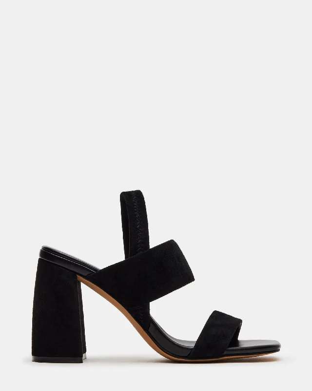 MARBELL BLACK SUEDE Slide Sandal Beach Style  